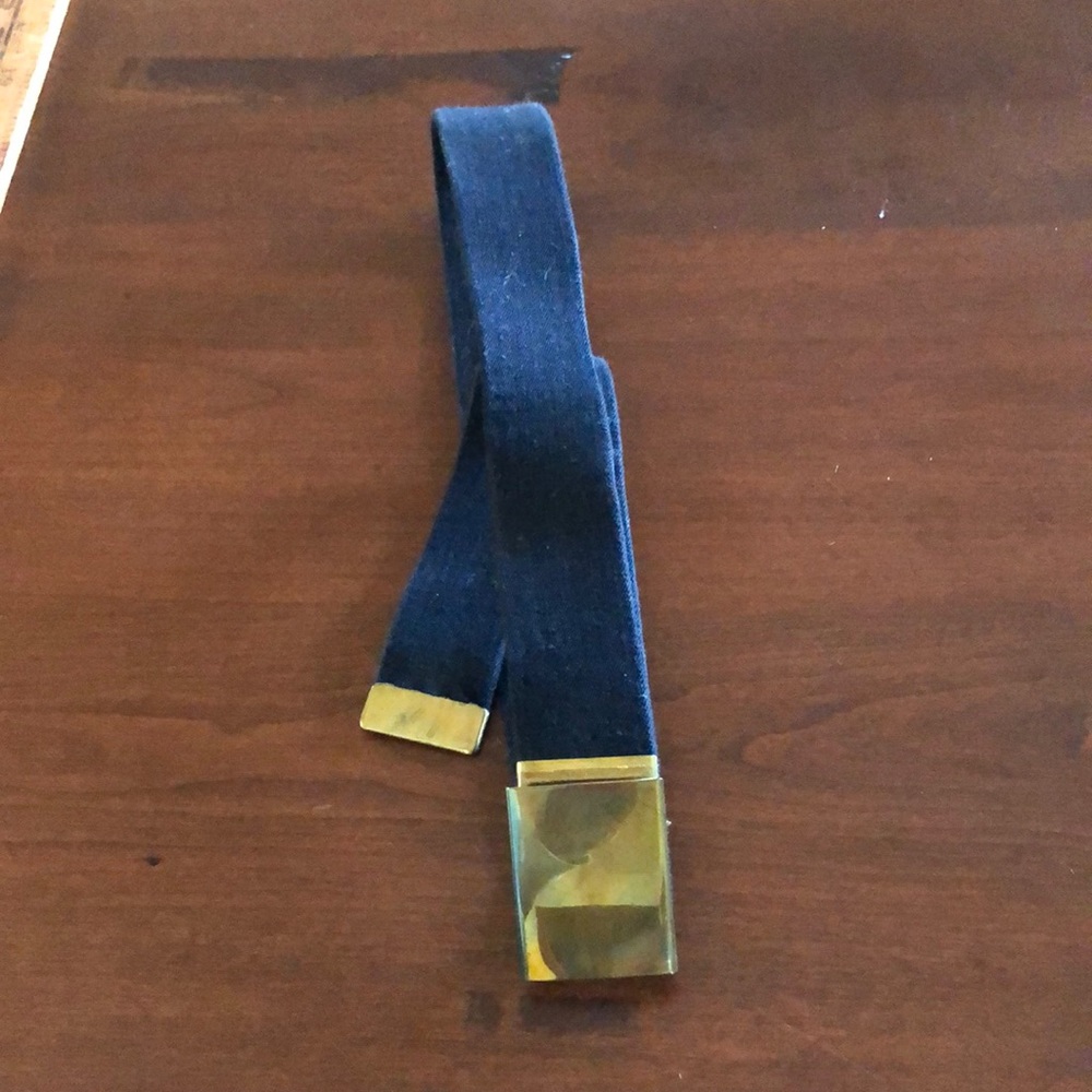 Vintage Morry Luxemberg Elastic navy blue belt. Military.
